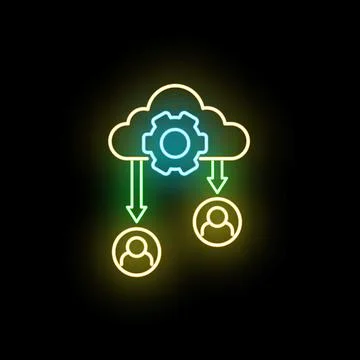 Cloud computing processing sharing data to users Stockillustratie