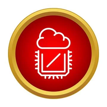 Cloud computing processor icon with data transfer Stock Illustration