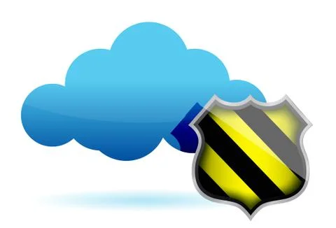 Cloud computing protection illustration Illustrazione stock