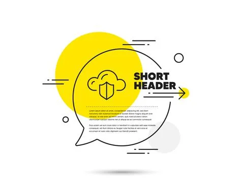 Cloud computing protection line icon. Internet data storage sign. Vector Stock Illustration