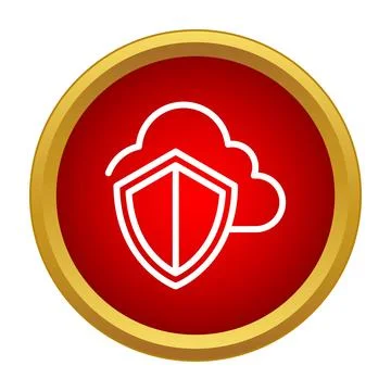 Cloud computing protection shield cybersecurity icon Stock Illustration