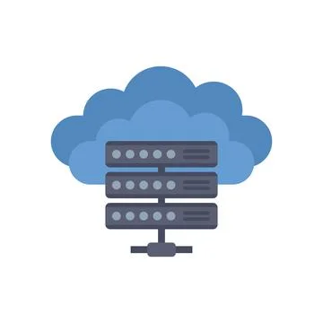 Cloud computing providing database storage and server space Stock Illustration