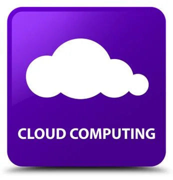 Cloud computing purple square button Stock Illustration