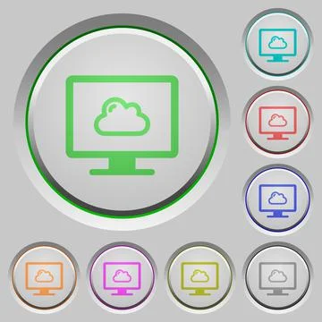 Cloud computing push buttons Stockillustratie