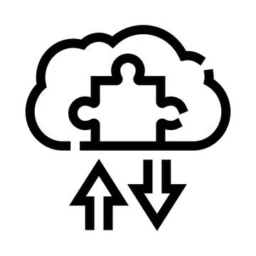 Cloud computing puzzle data integration solution concept Illustration