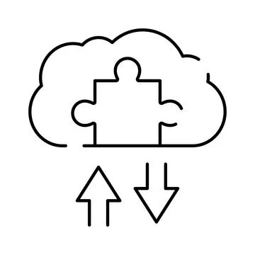 Cloud computing puzzle piece data transfer concept Stockillustratie