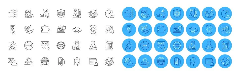 Cloud computing, Qr code and Chemistry lab line icons pack. For web app. Color Stock Illustration