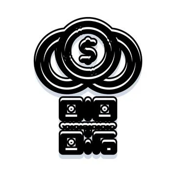 Cloud computing qr code with dollar symbol 库存插图