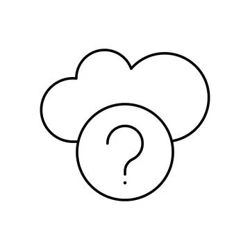 Cloud computing, question mark, SEO icon. Simple line, outline vector elements Illustrazione stock
