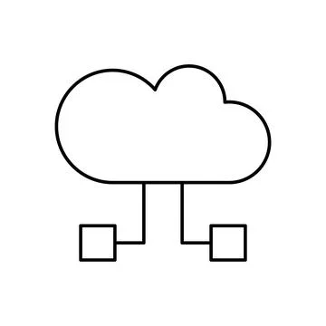 Cloud computing, rectangle, SEO icon. Simple line, outline vector elements of Illustrazione stock