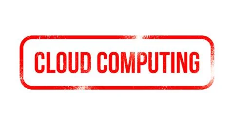 Cloud computing - red grunge rubber, stamp Stockillustratie