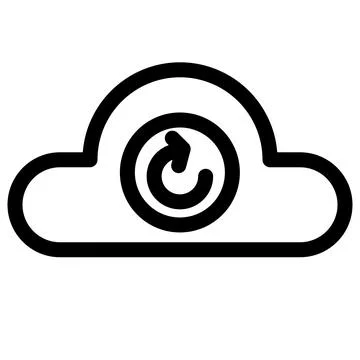 Cloud Computing- Refresh- Data Backup- Restore Icon Illustrazione stock
