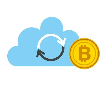 Cloud computing reload bitcoin fintech 스톡 일러스트