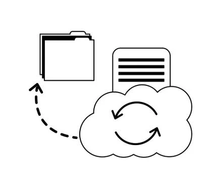 Cloud computing reload folder file data document sharing Stock Illustration
