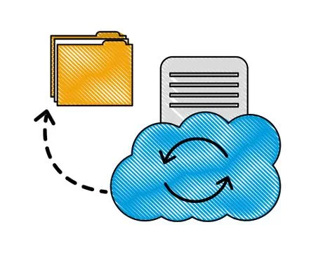 Cloud computing reload folder file data document sharing Stock Illustration