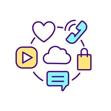 Cloud computing RGB color icon 库存插图