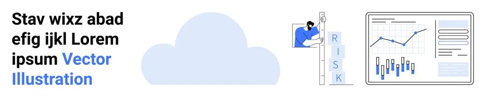 Cloud Computing Risk Management and Data Analysis for Business Intelligence Illustrazione stock