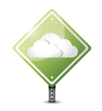 Cloud computing road sign illustration Illustrazione stock