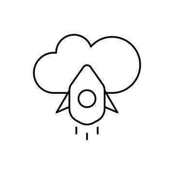 Cloud computing, rocket, SEO icon. Simple line, outline vector elements of Illustrazione stock