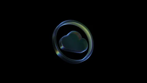 Cloud computing rotating symbol on black background Stock Footage 318160542