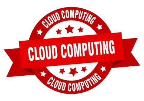 Cloud computing round ribbon isolated label. cloud computing sign Illustrazione stock