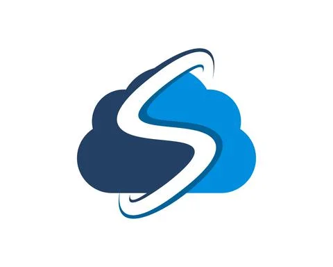 Cloud computing with S letter initial inside イラスト素材