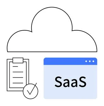 Cloud computing, SaaS management, workflow automation, digital tools, product 스톡 일러스트