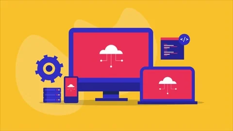 Cloud computing, Saas technology - software as a service. Stock Footage 161096408