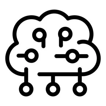 Cloud computing scheme connecting data points Stock Illustration