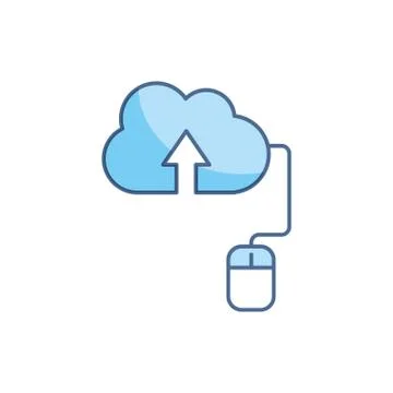 Cloud computing school education learning line and fill 스톡 일러스트