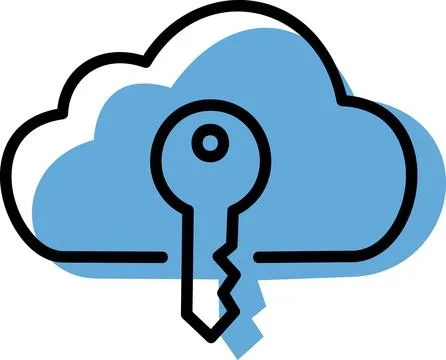 Cloud computing secure access key icon Stock Illustration