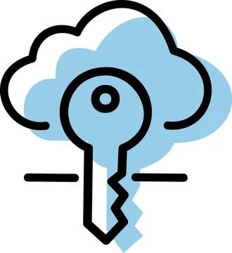 Cloud computing secure access key icon Stock Illustration