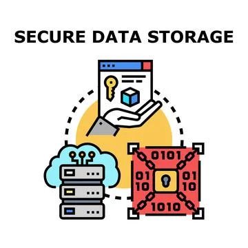Cloud computing secure data storage system protection Illustrazione stock