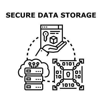 Cloud computing secure data storage system protection 스톡 일러스트