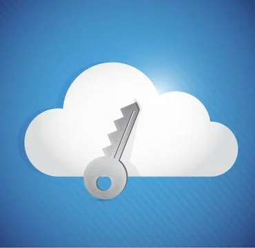 Cloud computing secure key illustration design 스톡 일러스트