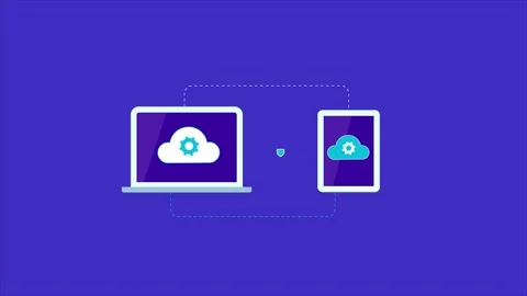 Cloud computing, secure network connection, communication technology. Stock Footage 161697011