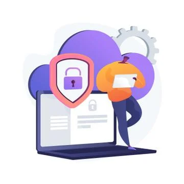 Cloud computing security abstract concept vector illustration. Stock Illustration