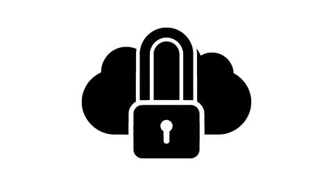 Cloud Computing Security and Data Protection Icon イラスト素材