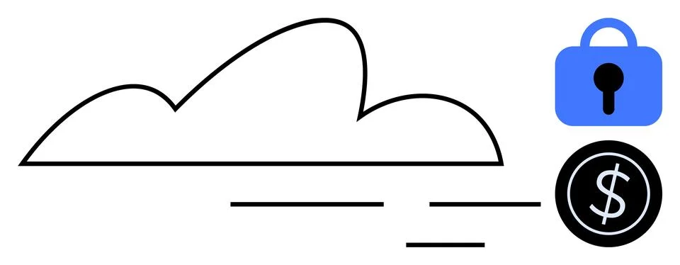 Cloud Computing with Security and Financial Integration 스톡 일러스트