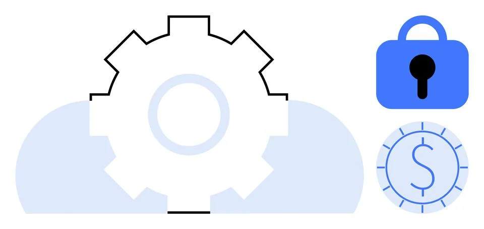 Cloud Computing Security and Financial Management Integration 스톡 일러스트