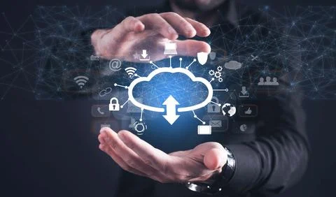 Cloud computing security. Business. Internet. Technology Stock Photos