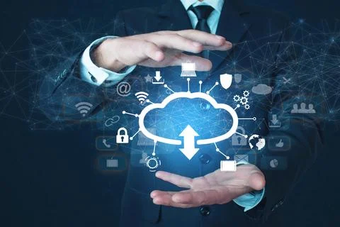 Cloud computing security. Business. Internet. Technology Stock Photos