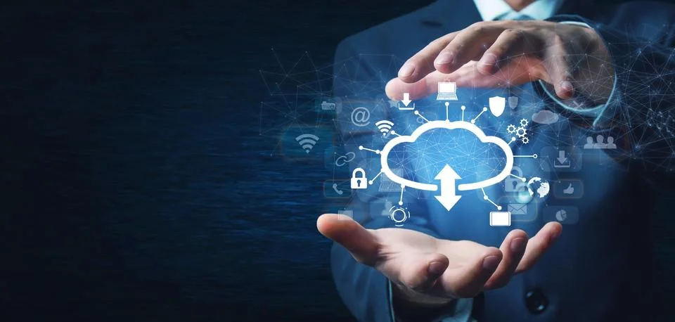 Cloud computing security. Business. Internet. Technology Stock Photos