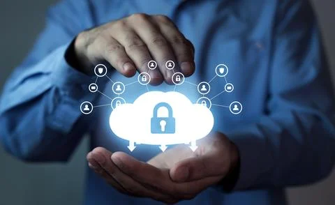 Cloud computing security. Business. Internet. Technology Stock Photos