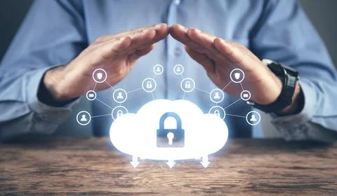 Cloud computing security. Business. Internet. Technology Stock Photos