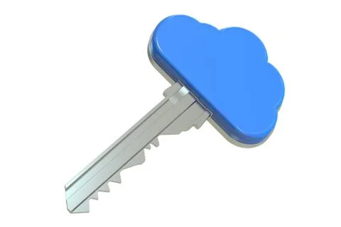 Cloud computing security concept,  3D rendering Stock Illustration