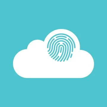 Cloud computing security concept flat design Stock Illustration