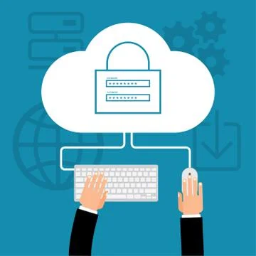 Cloud computing, security concept 스톡 일러스트