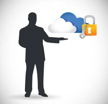 Cloud computing security concept illustration Stock Illustration