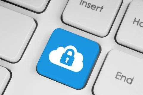 Cloud computing security concept . Stock Photos